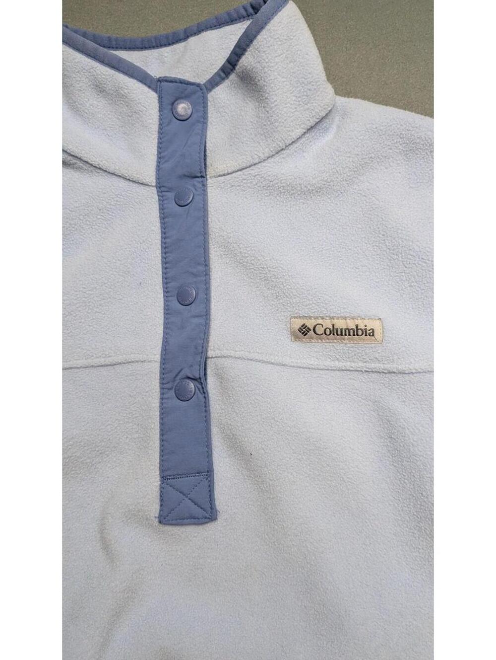 Columbia Jacket Womens Small Blue Fleece Half Snap Pullover Pockets Outdoor - Picture 4 of 9